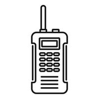 icono portátil de walkie talkie, estilo de esquema vector