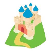 Ancient palace icon, cartoon style vector