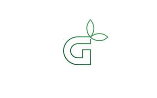 hoja de logotipo g para identidad. ilustración de vector de plantilla de naturaleza para su marca.