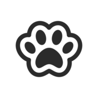 Dog and cat paws with sharp claws. cute animal footprints png