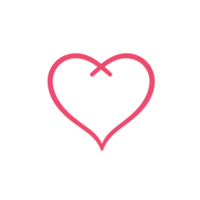 Hand drawn heart line. red heart love on valentines day png