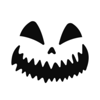 Scary Ghost Horror Face Silhouette For Carving On Halloween Pumpkin png