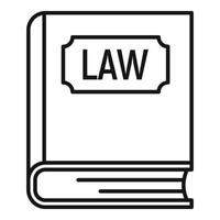 Law book icon, outline style vector