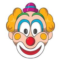 Head of clown icon, cartoon style vector