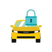 Locking car doors icon, flat style vector