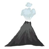 icono de volcán de erupción sísmica, estilo de dibujos animados vector