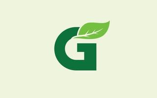 hoja de logotipo g para identidad. ilustración de vector de plantilla de naturaleza para su marca.