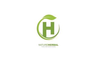 hoja de logotipo h para identidad. ilustración de vector de plantilla de naturaleza para su marca.