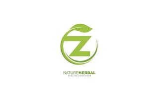 Z logo leaf for identity. nature template vector illustration for your brand.