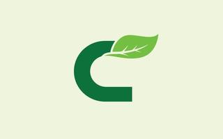 C logo leaf for identity. nature template vector illustration for your brand.