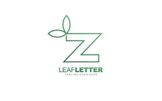 Z logo leaf for identity. nature template vector illustration for your brand.