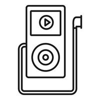 Music player learning icon, outline style vector