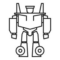 Game robot transformer icon, outline style vector