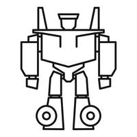 icono de transformador de robot de juego, estilo de esquema vector