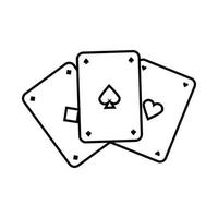 Playing cards icon, outline style vector