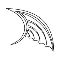 Wing icon, outline style vector