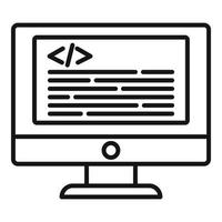 icono de software de prueba en línea, estilo de contorno vector