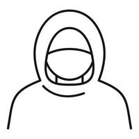 Protester man icon, outline style vector