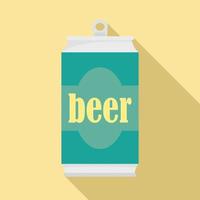 icono de lata de cerveza, estilo plano vector