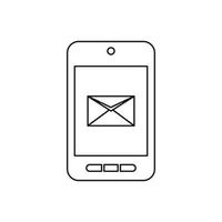 smartphone con símbolo de correo electrónico en el icono de la pantalla vector