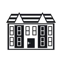 Large two-storey house icon, simple style vector