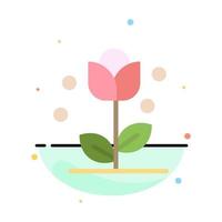 Flora Floral Flower Nature Spring Abstract Flat Color Icon Template vector