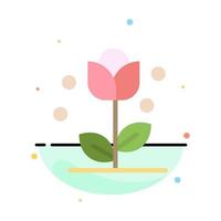 Flora Floral Flower Nature Spring Abstract Flat Color Icon Template vector