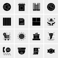 16 iconos de negocios universales vector ilustración de icono creativo para usar en proyectos relacionados con la web y dispositivos móviles