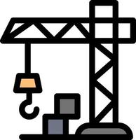 Architecture Construction Crane  Flat Color Icon Vector icon banner Template