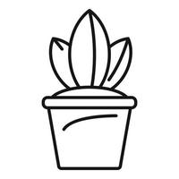 Pot plant icon, outline style vector