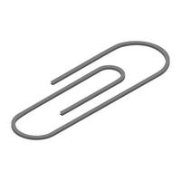 Metal paper clip icon set, isometric style vector