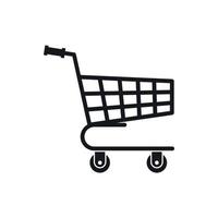 Shopping cart icon, simple style vector