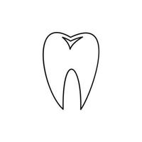 Tooth icon, outline style vector