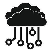 Cloud ai icon, simple style vector