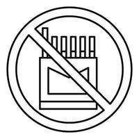 No cigarette pack icon, outline style vector