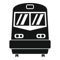 Front train icon, simple style vector