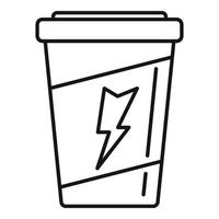 icono de bebida energética de café, estilo de esquema vector