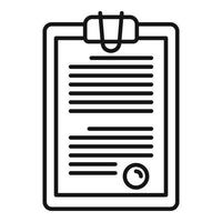 Notary clipboard icon, outline style vector