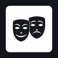 icono de máscaras teatrales de comedia y tragedia vector