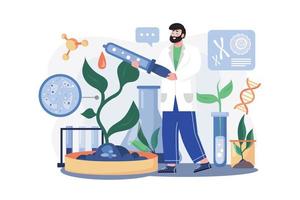 Biological Engineer Illustration concept. A flat illustration isolated on white background vector