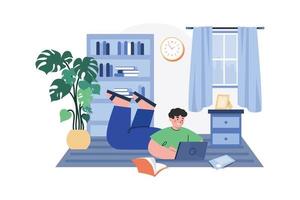 Freelancer Doing Work From Home vector