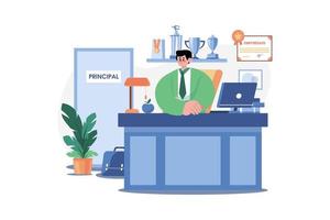 Principal Illustration concept. A flat illustration isolated on white background vector