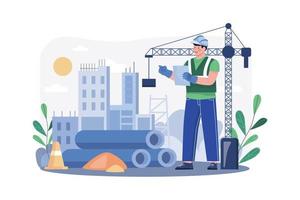 Civil Engineer Illustration concept. A flat illustration isolated on white background vector