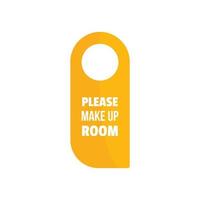 Please make up room hanger tag icon, flat style vector