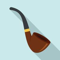 Smoking pipe icon, flat style vector