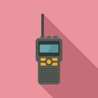 icono de transmisor de walkie talkie, estilo plano vector