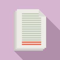 Summary papers icon, flat style vector