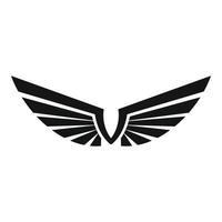 Emblem wings icon, simple style vector