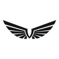 Emblem wings icon, simple style vector