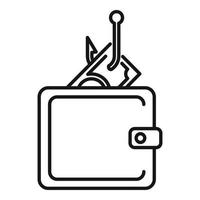 Digital wallet fraud icon, outline style vector